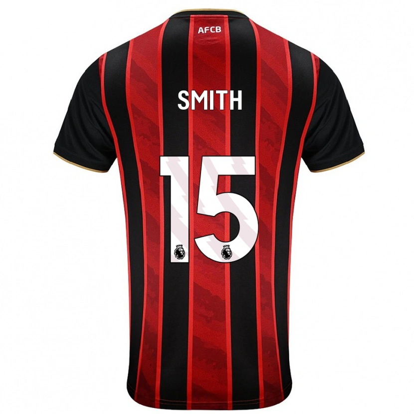 Danxen Hombre Camiseta Adam Smith #15 Rojo Negro 1ª Equipación 2025/26 La Camisa México