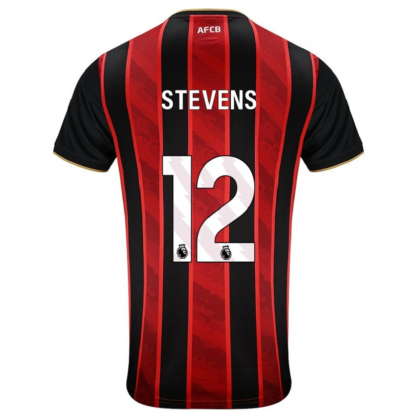 Danxen Hombre Camiseta Charlie Stevens #12 Rojo Negro 1ª Equipación 2025/26 La Camisa México