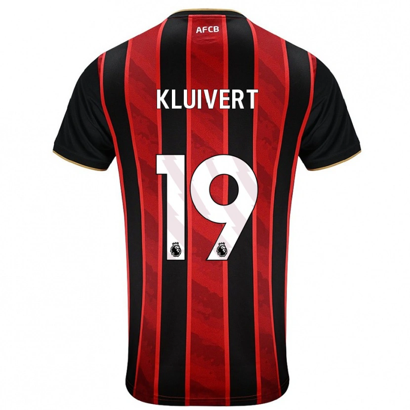 Danxen Hombre Camiseta Justin Kluivert #19 Rojo Negro 1ª Equipación 2025/26 La Camisa México