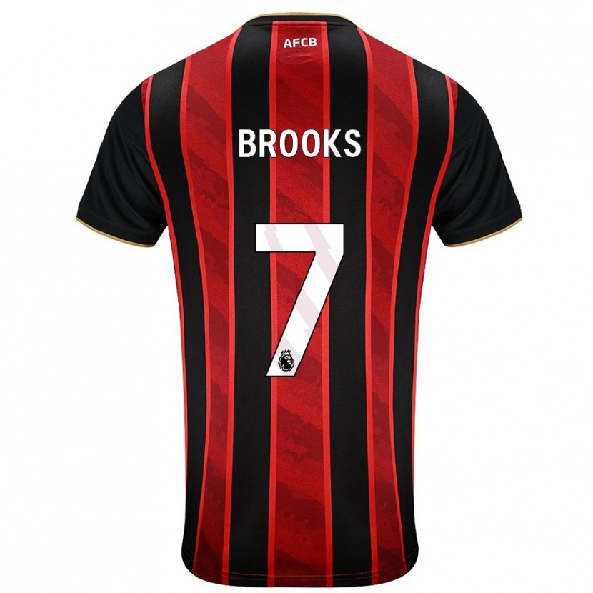 Danxen Hombre Camiseta David Brooks #7 Rojo Negro 1ª Equipación 2025/26 La Camisa México