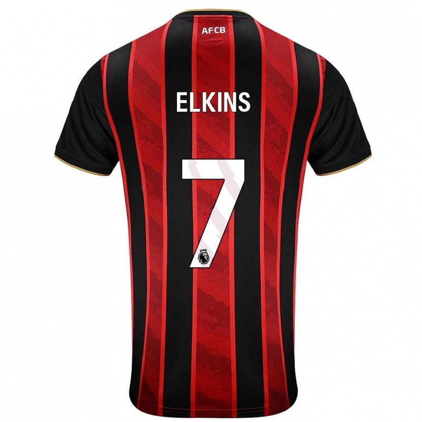 Danxen Hombre Camiseta Elle Elkins #7 Rojo Negro 1ª Equipación 2025/26 La Camisa México