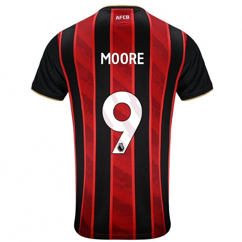 Danxen Hombre Camiseta Kobel Moore #9 Rojo Negro 1ª Equipación 2025/26 La Camisa México