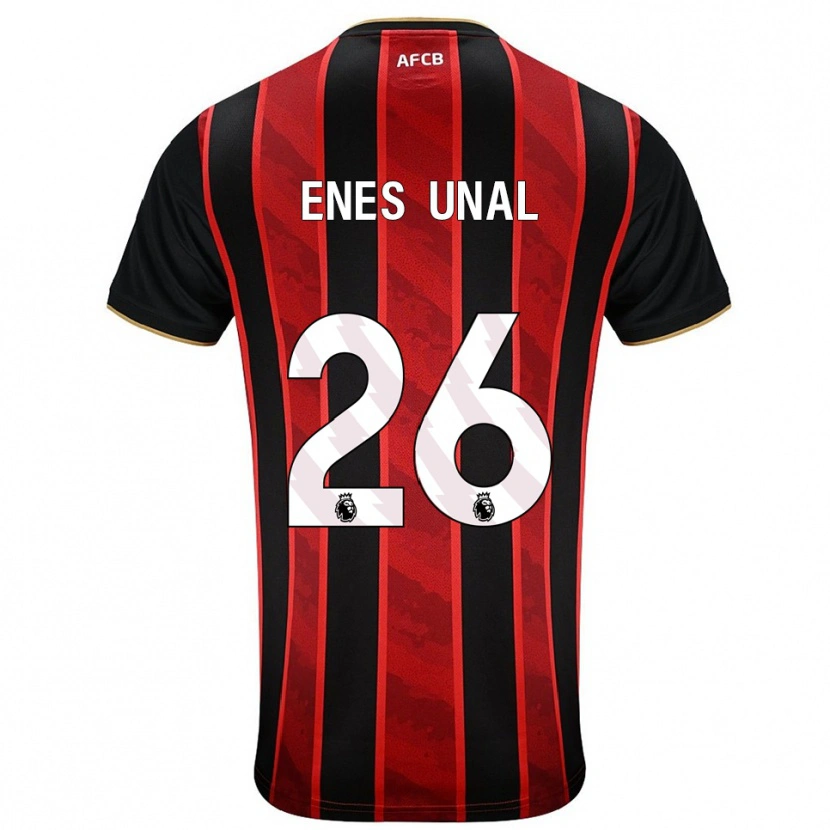 Danxen Hombre Camiseta Enes Ünal #26 Rojo Negro 1ª Equipación 2025/26 La Camisa México