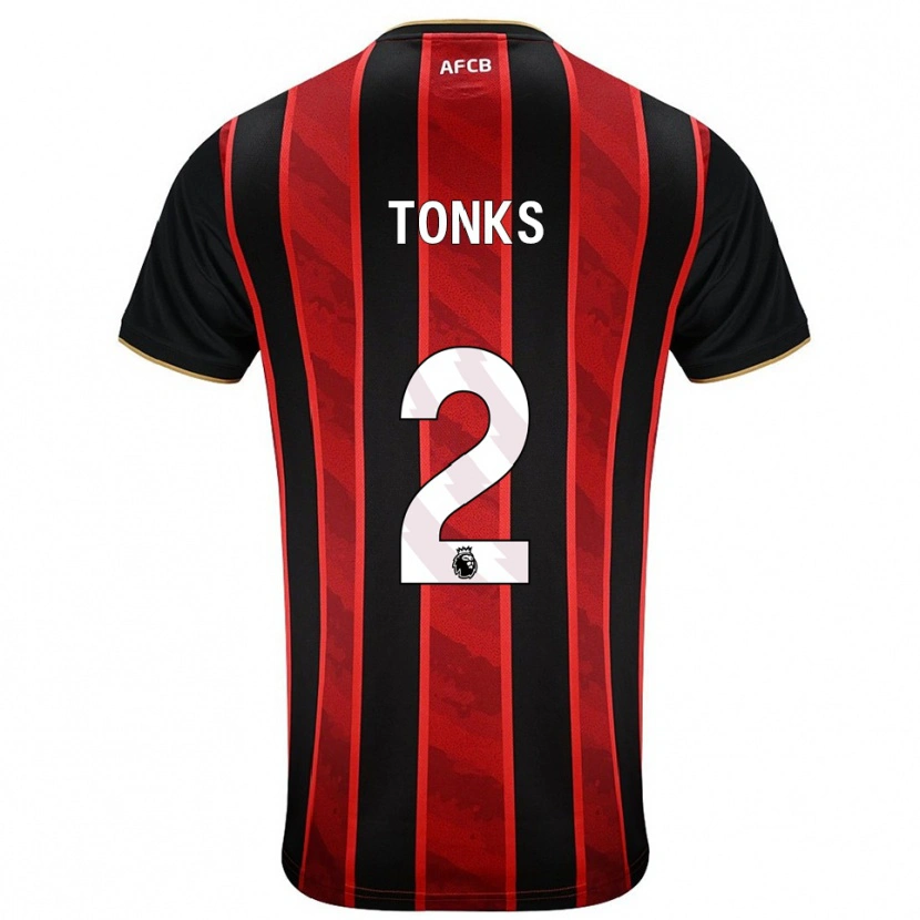 Danxen Hombre Camiseta Finn Tonks #2 Rojo Negro 1ª Equipación 2025/26 La Camisa México