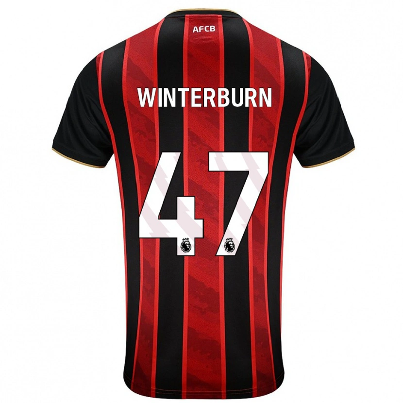 Danxen Hombre Camiseta Ben Winterburn #47 Rojo Negro 1ª Equipación 2025/26 La Camisa México