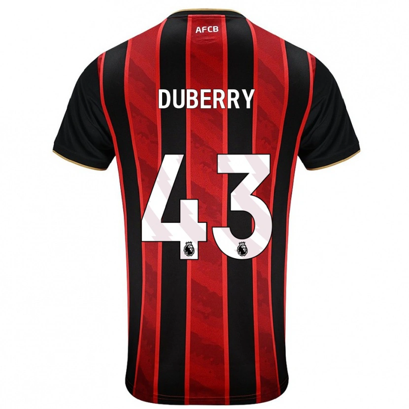 Danxen Hombre Camiseta Zain Silcott-Duberry #43 Rojo Negro 1ª Equipación 2025/26 La Camisa México