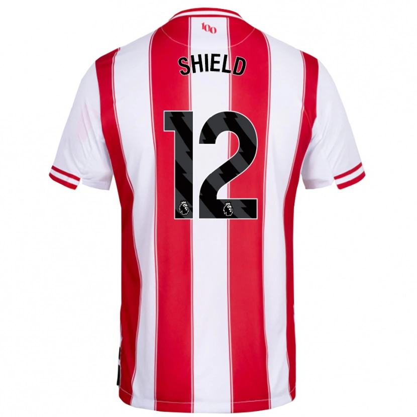 Danxen Hombre Camiseta Ollie Shield #12 Rojo Blanco 1ª Equipación 2025/26 La Camisa México