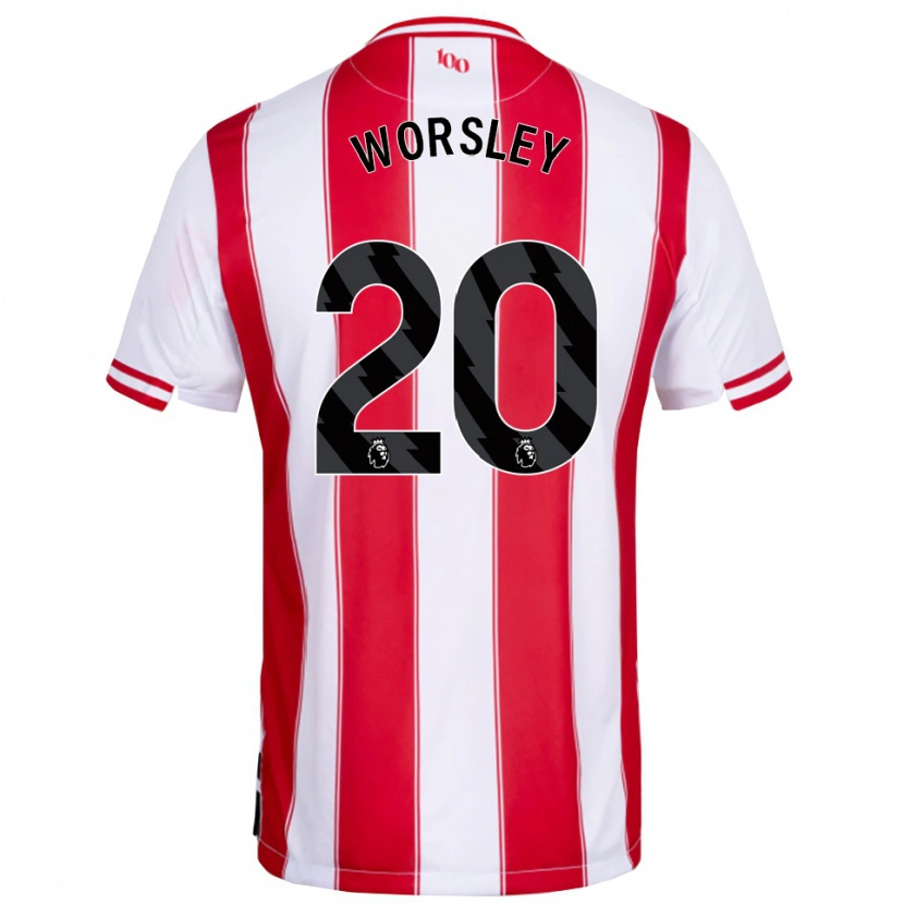 Danxen Hombre Camiseta Freya Worsley #20 Rojo Blanco 1ª Equipación 2025/26 La Camisa México