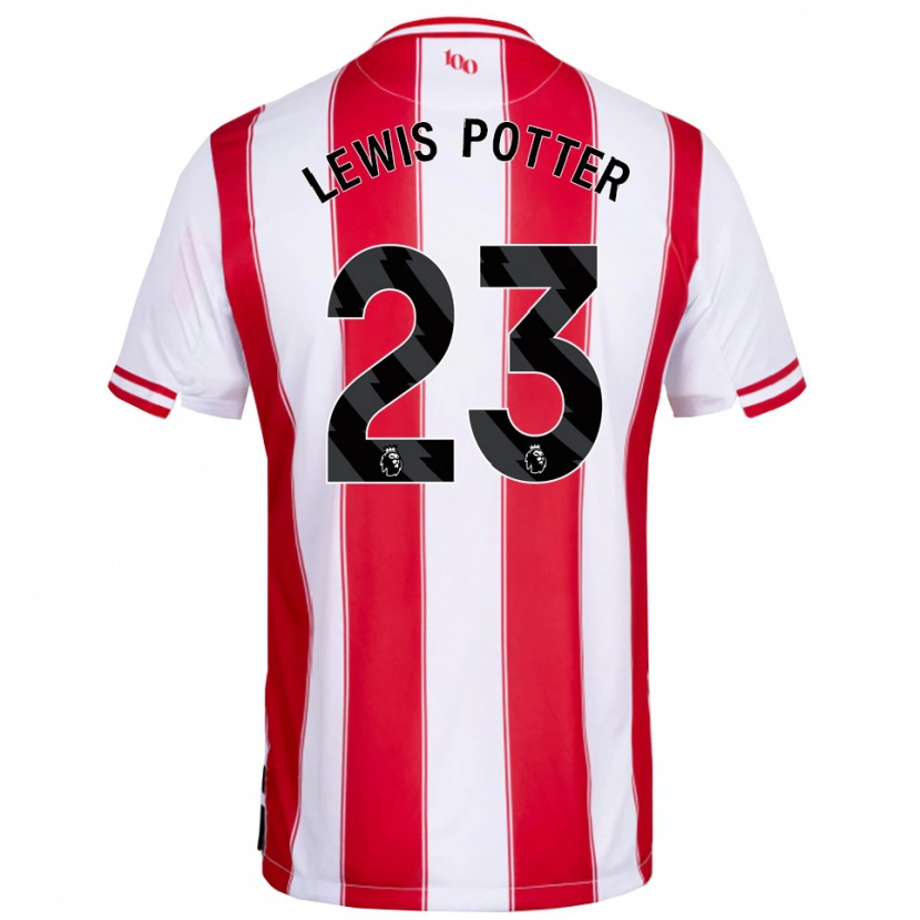 Danxen Hombre Camiseta Keane Lewis-Potter #23 Rojo Blanco 1ª Equipación 2025/26 La Camisa México