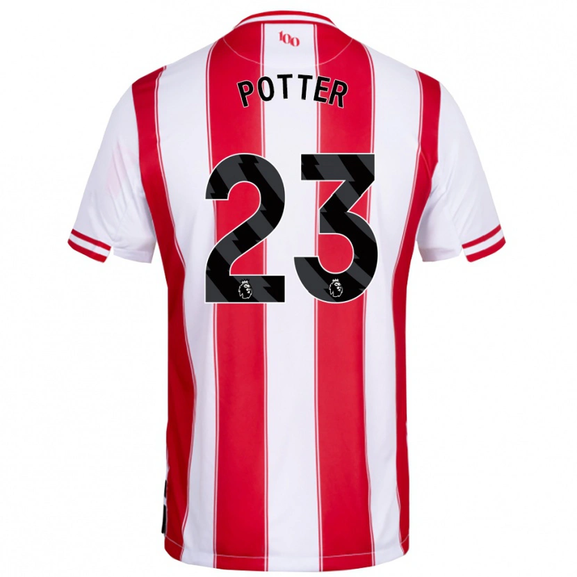 Danxen Hombre Camiseta Lucy Potter #23 Rojo Blanco 1ª Equipación 2025/26 La Camisa México