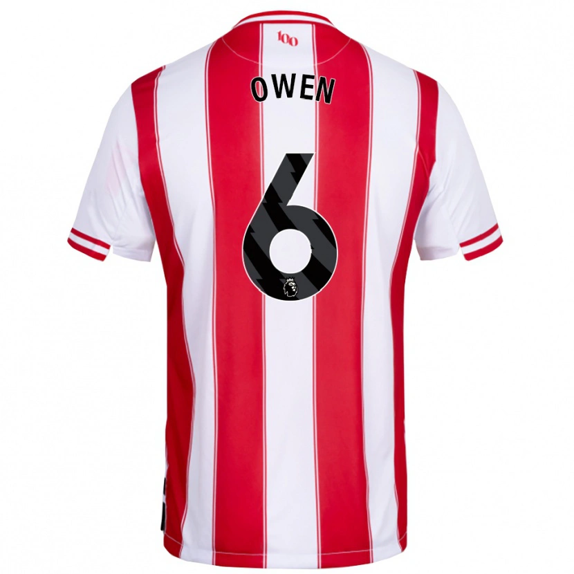 Danxen Hombre Camiseta Riley Owen #6 Rojo Blanco 1ª Equipación 2025/26 La Camisa México