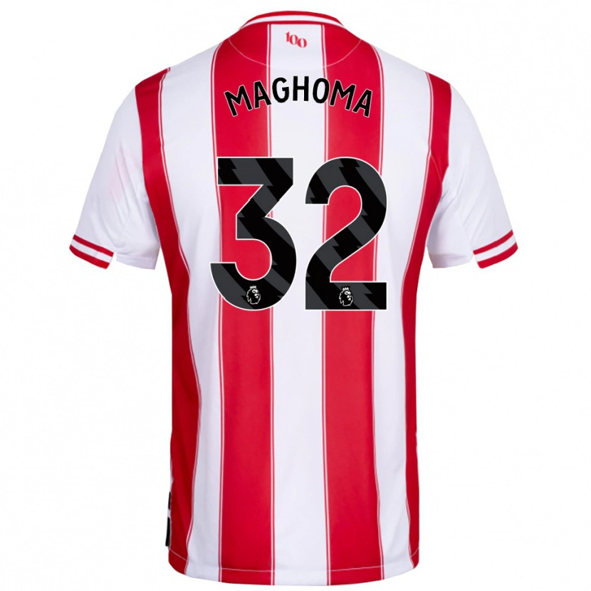 Danxen Hombre Camiseta Paris Maghoma #32 Rojo Blanco 1ª Equipación 2025/26 La Camisa México