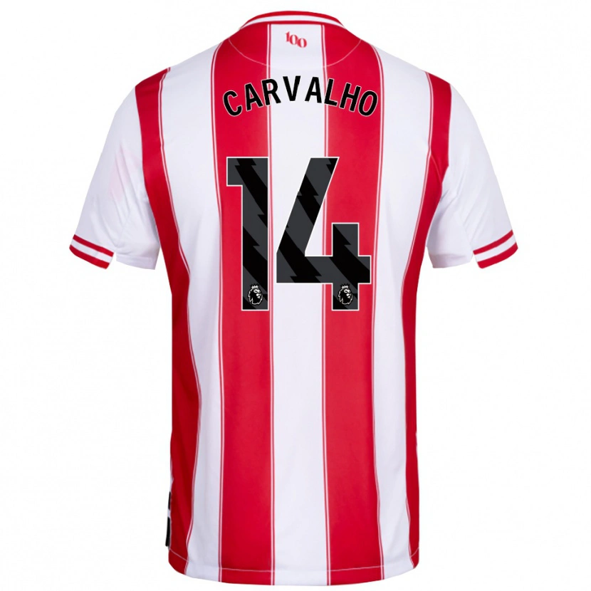 Danxen Hombre Camiseta Fábio Carvalho #14 Rojo Blanco 1ª Equipación 2025/26 La Camisa México