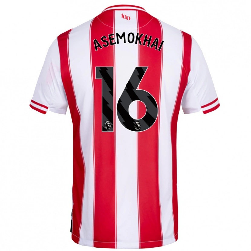 Danxen Hombre Camiseta Gregory Asemokhai #16 Rojo Blanco 1ª Equipación 2025/26 La Camisa México
