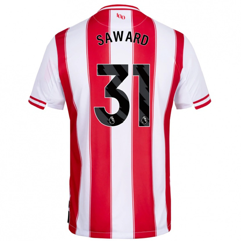 Danxen Hombre Camiseta Sammie Saward #31 Rojo Blanco 1ª Equipación 2025/26 La Camisa México