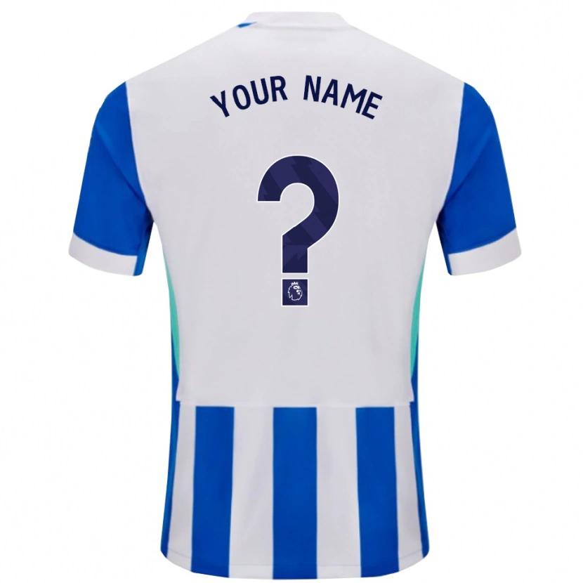 Danxen Hombre Camiseta Su Nombre #0 Azul Blanco 1ª Equipación 2025/26 La Camisa México