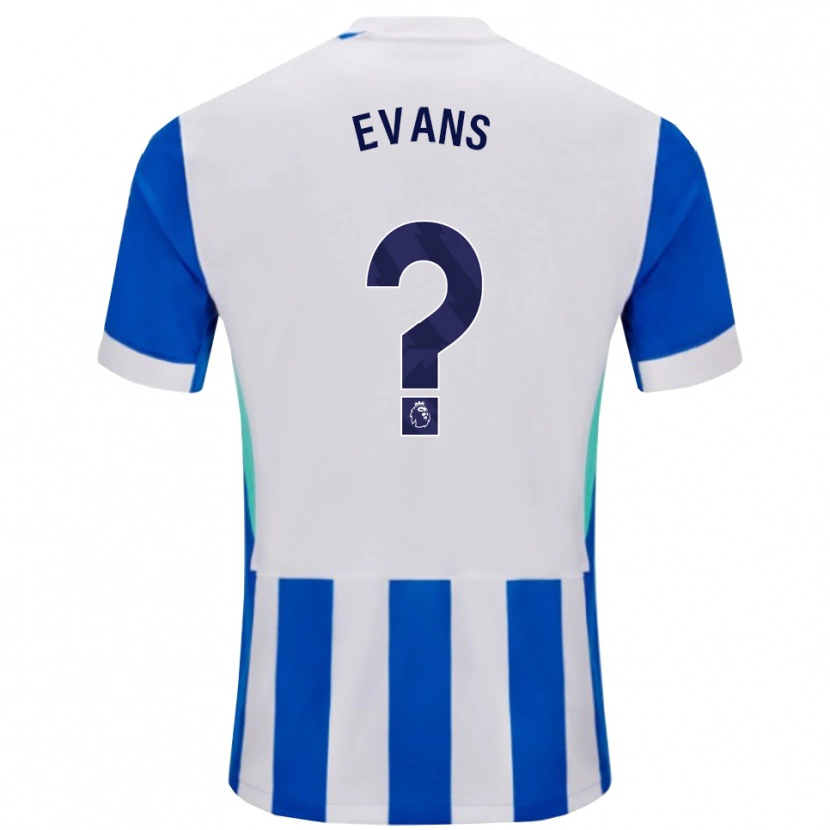 Danxen Hombre Camiseta Jake Evans #0 Azul Blanco 1ª Equipación 2025/26 La Camisa México