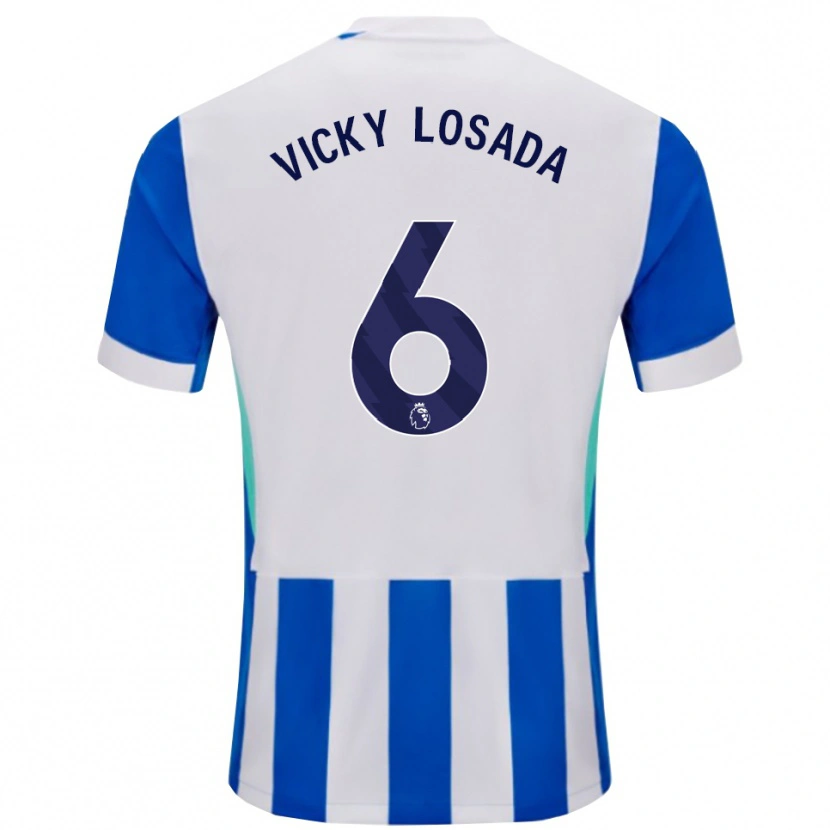 Danxen Hombre Camiseta María Victoria Losada Gómez #6 Azul Blanco 1ª Equipación 2025/26 La Camisa México
