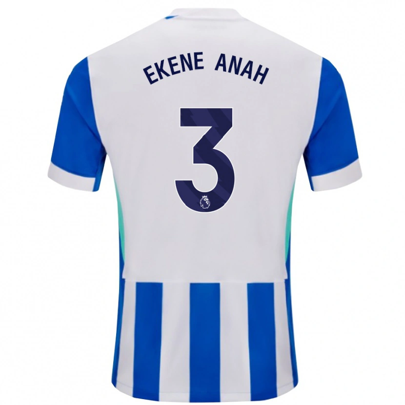 Danxen Hombre Camiseta Cristiano Ekene Anah #3 Azul Blanco 1ª Equipación 2025/26 La Camisa México