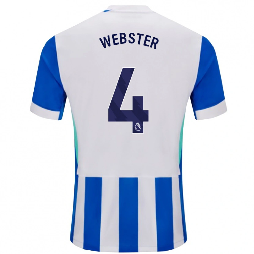 Danxen Hombre Camiseta Adam Webster #4 Azul Blanco 1ª Equipación 2025/26 La Camisa México