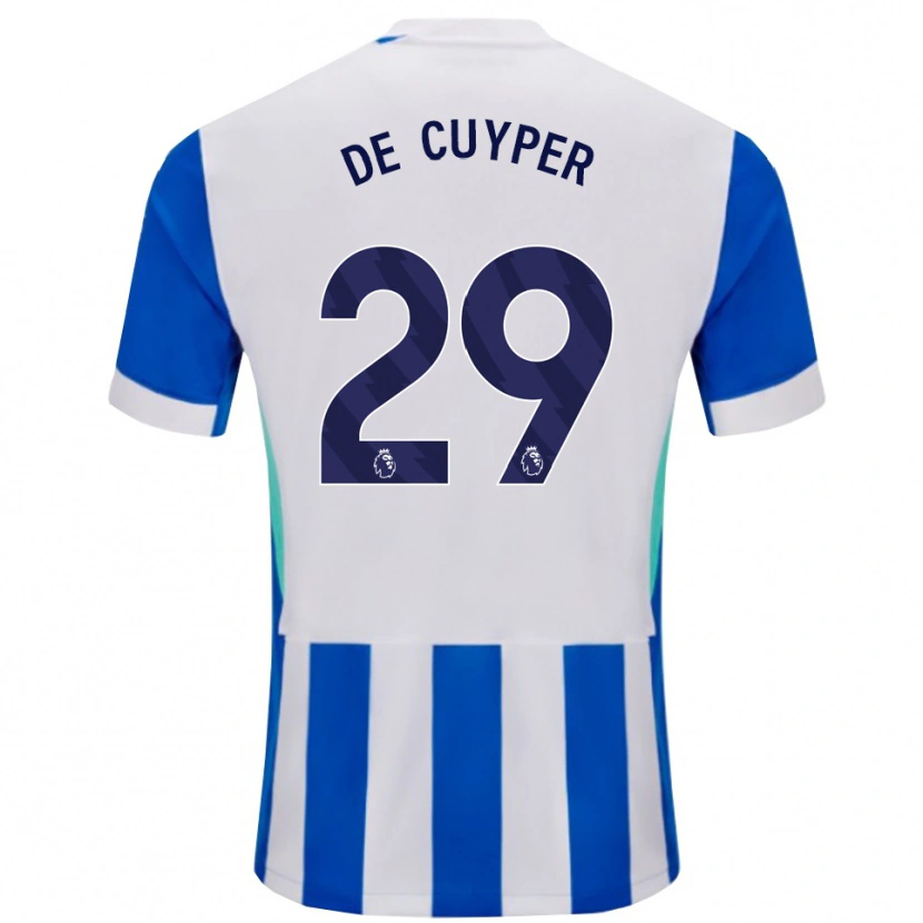 Danxen Hombre Camiseta Maxim De Cuyper #29 Azul Blanco 1ª Equipación 2025/26 La Camisa México