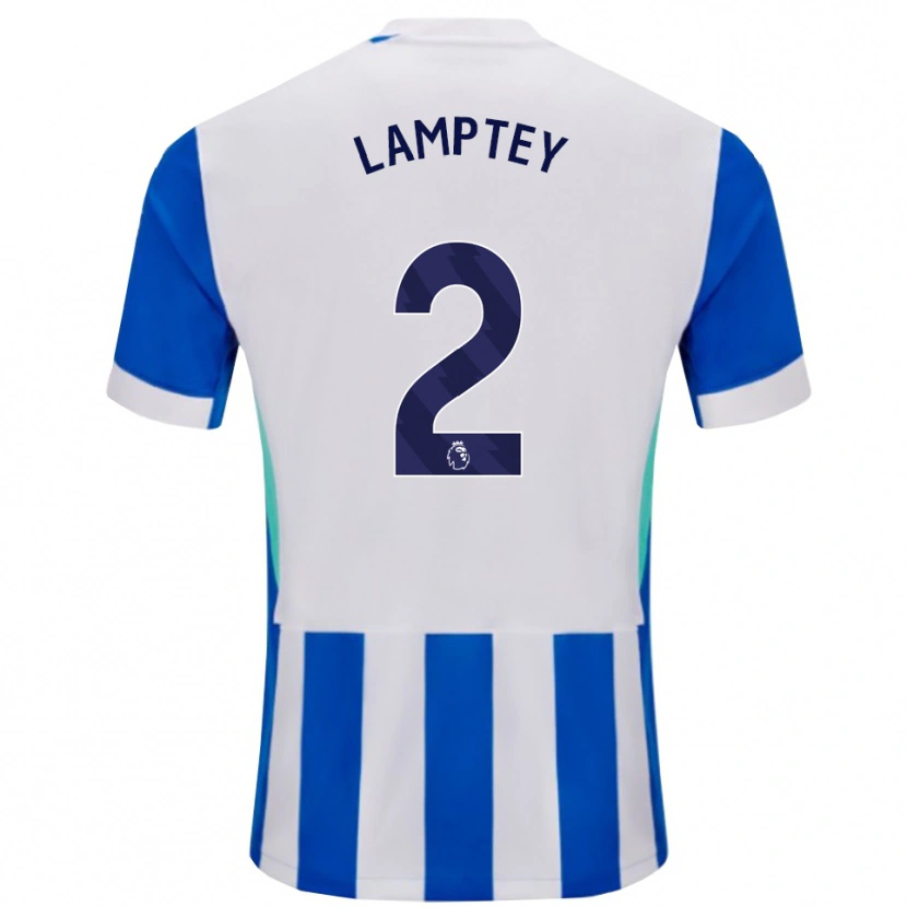 Danxen Hombre Camiseta Tariq Lamptey #2 Azul Blanco 1ª Equipación 2025/26 La Camisa México