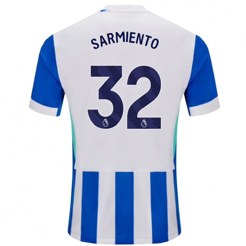 Danxen Hombre Camiseta Jeremy Sarmiento #32 Azul Blanco 1ª Equipación 2025/26 La Camisa México
