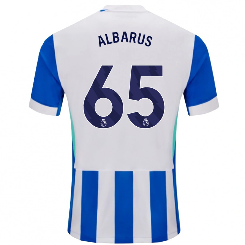 Danxen Hombre Camiseta Zane Albarus #65 Azul Blanco 1ª Equipación 2025/26 La Camisa México