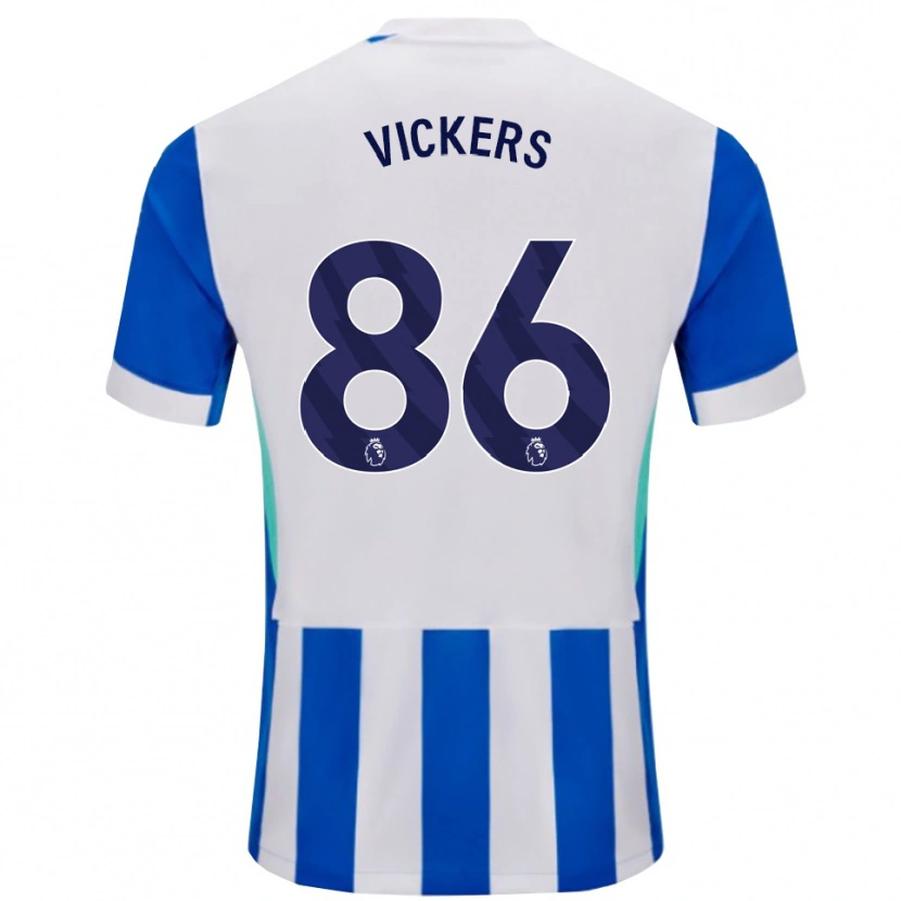 Danxen Hombre Camiseta Jacob Vickers #86 Azul Blanco 1ª Equipación 2025/26 La Camisa México
