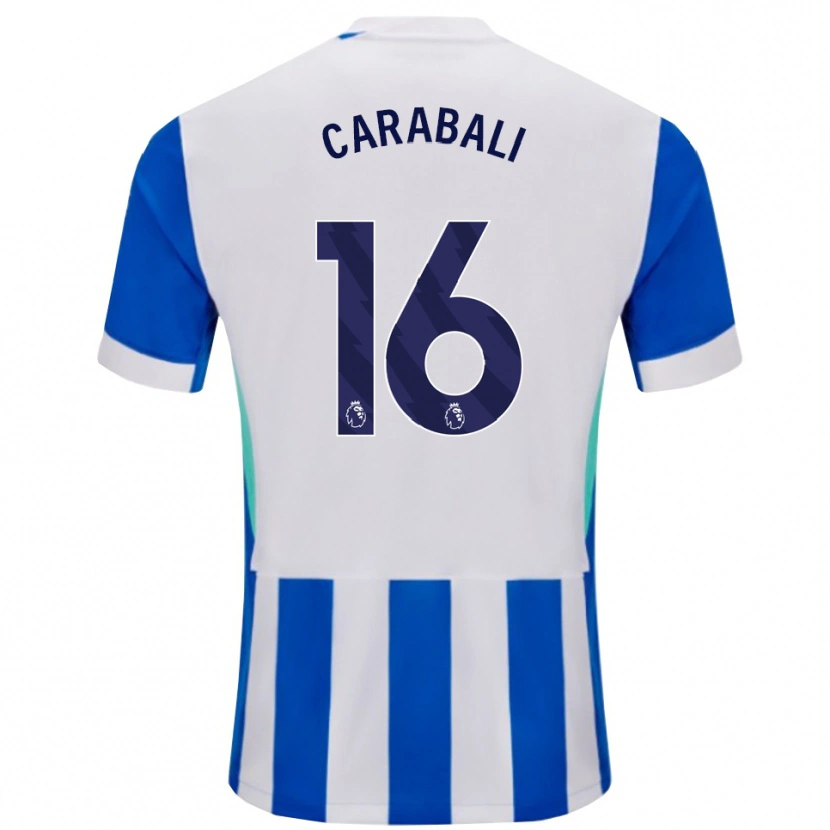 Danxen Hombre Camiseta Jorelyn Carabalí #16 Azul Blanco 1ª Equipación 2025/26 La Camisa México