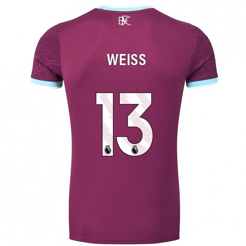 Danxen Hombre Camiseta Max Weiß #13 Borgoña Celeste 1ª Equipación 2025/26 La Camisa México