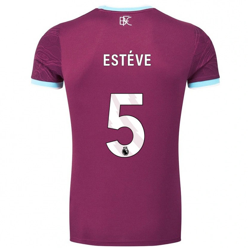 Danxen Hombre Camiseta Maxime Estève #5 Borgoña Celeste 1ª Equipación 2025/26 La Camisa México