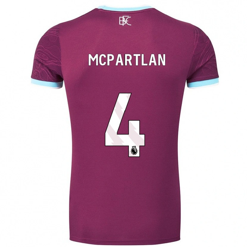 Danxen Hombre Camiseta Brenna Mcpartlan #4 Borgoña Celeste 1ª Equipación 2025/26 La Camisa México