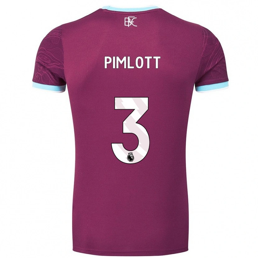 Danxen Hombre Camiseta Oliver Pimlott #3 Borgoña Celeste 1ª Equipación 2025/26 La Camisa México