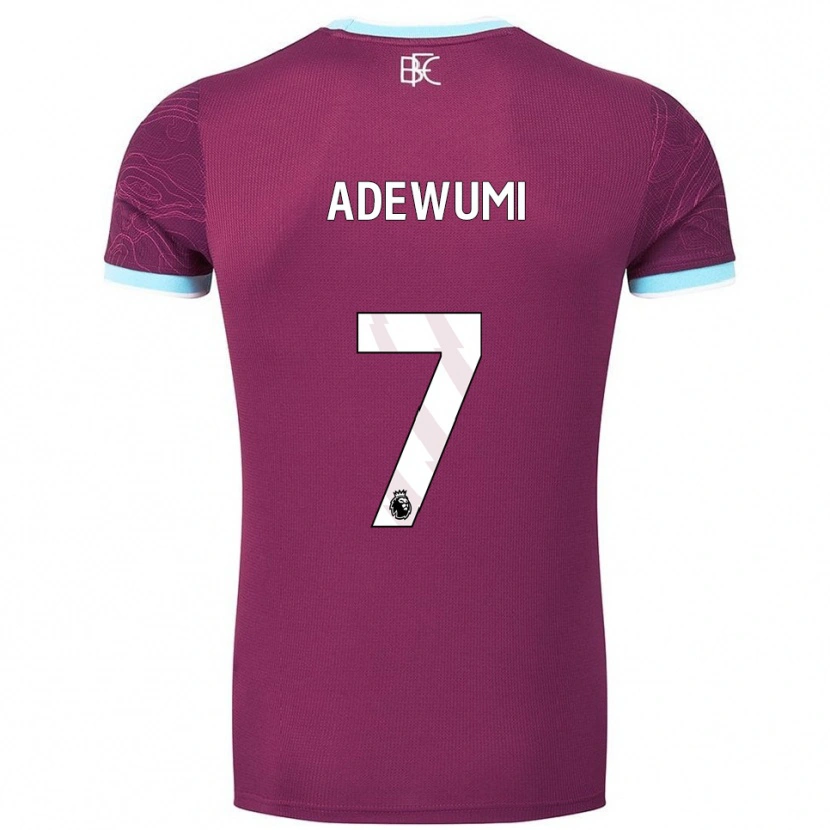 Danxen Hombre Camiseta Oluwaseun Adewumi #7 Borgoña Celeste 1ª Equipación 2025/26 La Camisa México