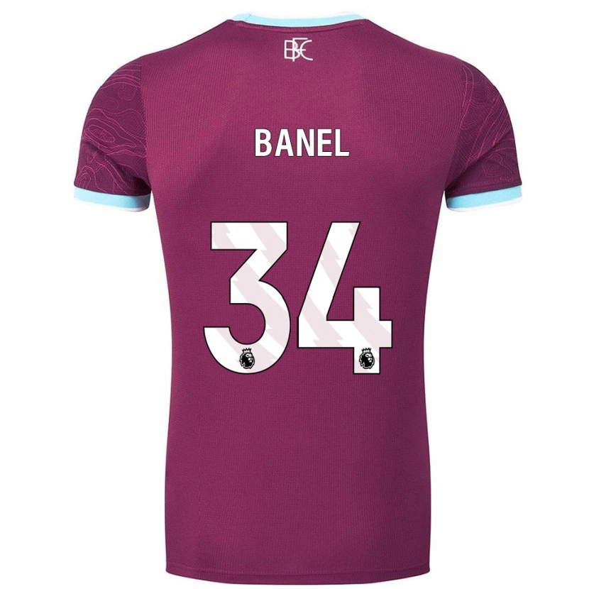 Danxen Hombre Camiseta Jaydon Banel #34 Borgoña Celeste 1ª Equipación 2025/26 La Camisa México