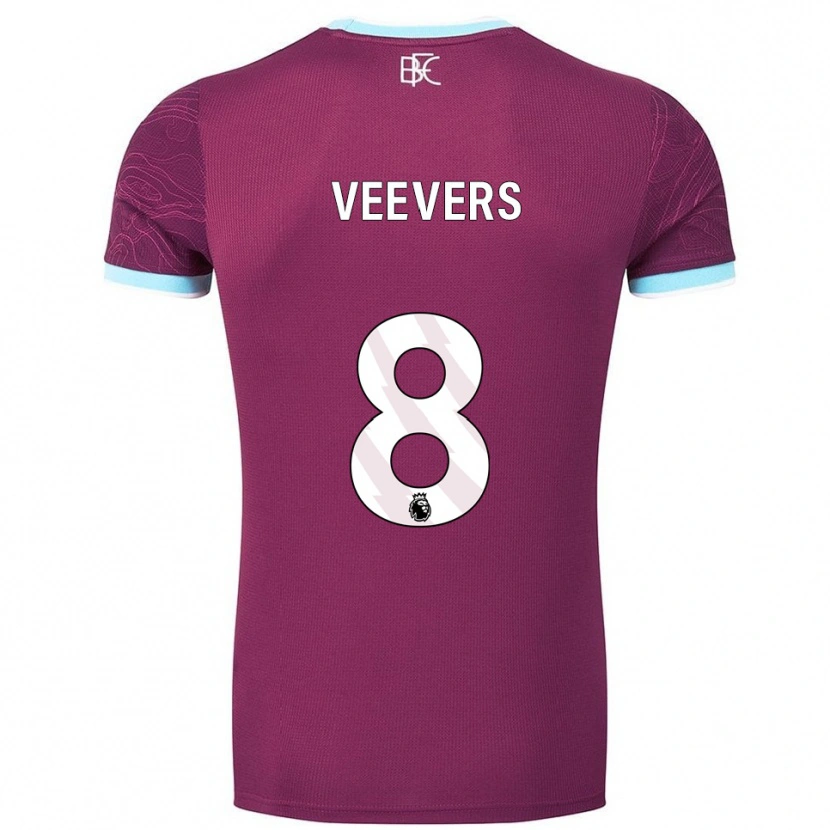 Danxen Hombre Camiseta Charlie Veevers #8 Borgoña Celeste 1ª Equipación 2025/26 La Camisa México
