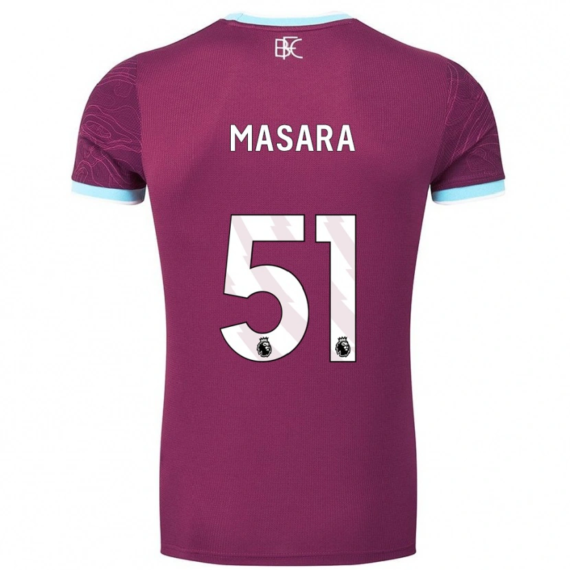 Danxen Hombre Camiseta Vernon Masara #51 Borgoña Celeste 1ª Equipación 2025/26 La Camisa México
