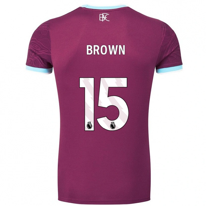 Danxen Hombre Camiseta Kian Mcmahon-Brown #15 Borgoña Celeste 1ª Equipación 2025/26 La Camisa México