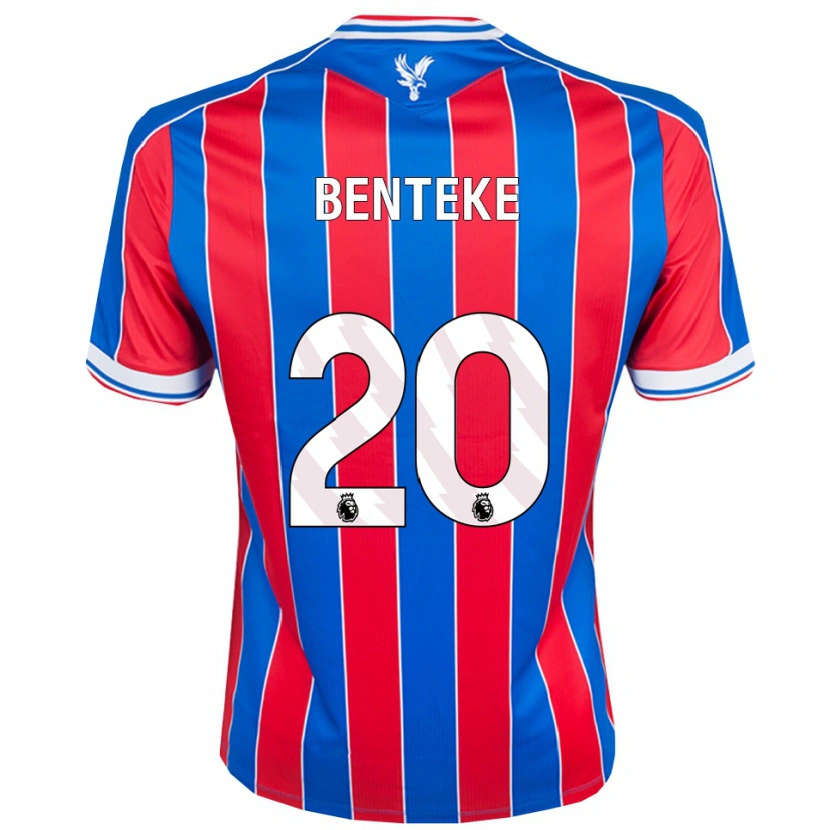 Danxen Hombre Camiseta Christian Benteke #20 Azul Rojo Blanco 1ª Equipación 2025/26 La Camisa México