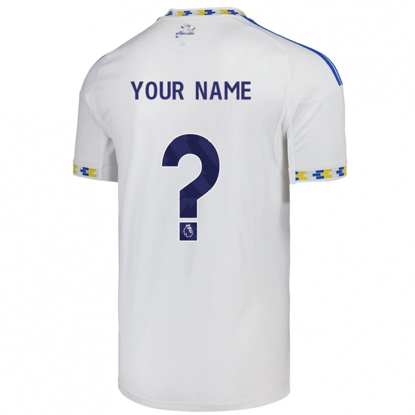 Danxen Hombre Camiseta Su Nombre #0 Blanco Azul 1ª Equipación 2025/26 La Camisa México