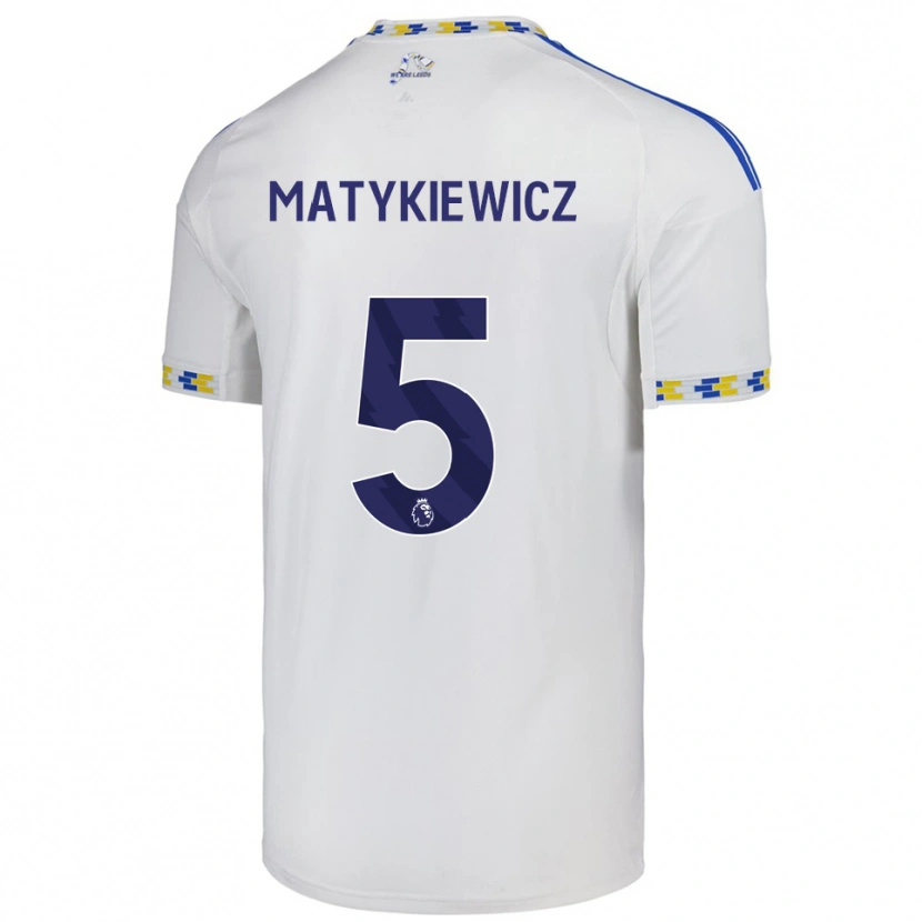 Danxen Hombre Camiseta Luke Matykiewicz #5 Blanco Azul 1ª Equipación 2025/26 La Camisa México