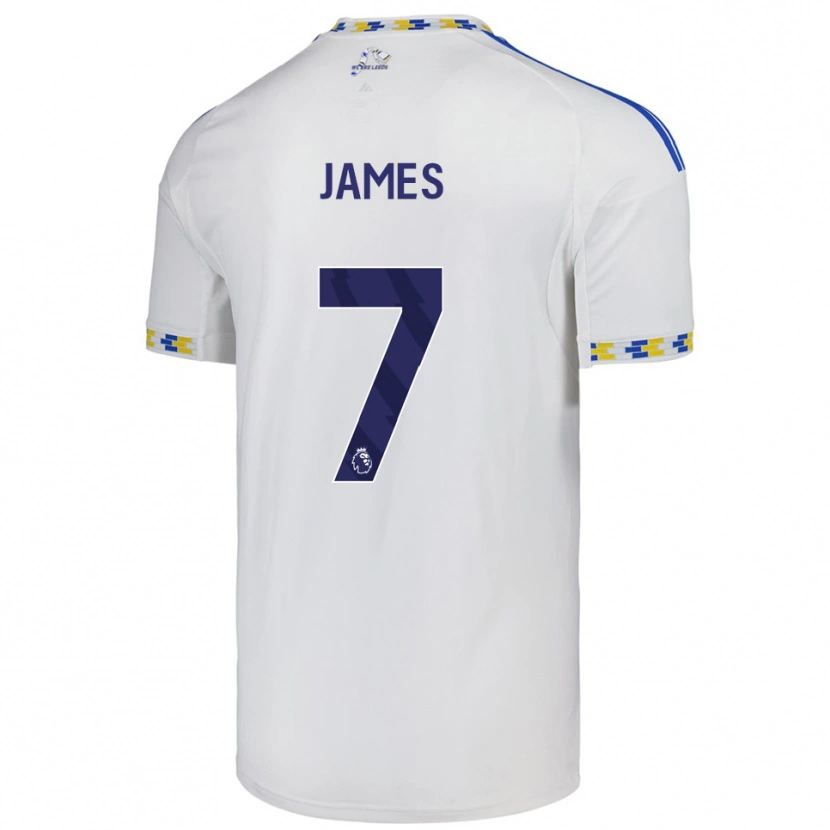 Danxen Hombre Camiseta Daniel James #7 Blanco Azul 1ª Equipación 2025/26 La Camisa México