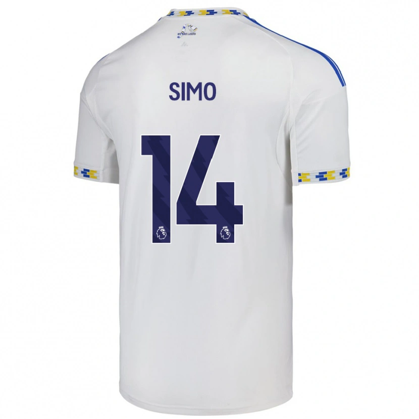 Danxen Hombre Camiseta Elton Simo #14 Blanco Azul 1ª Equipación 2025/26 La Camisa México