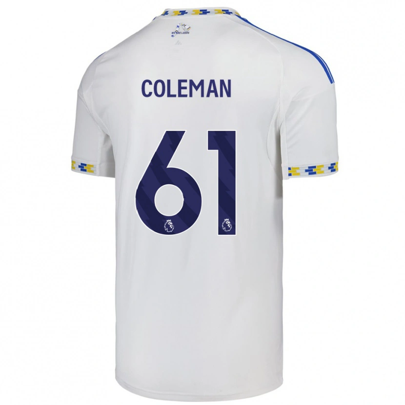 Danxen Hombre Camiseta Cian Coleman #61 Blanco Azul 1ª Equipación 2025/26 La Camisa México
