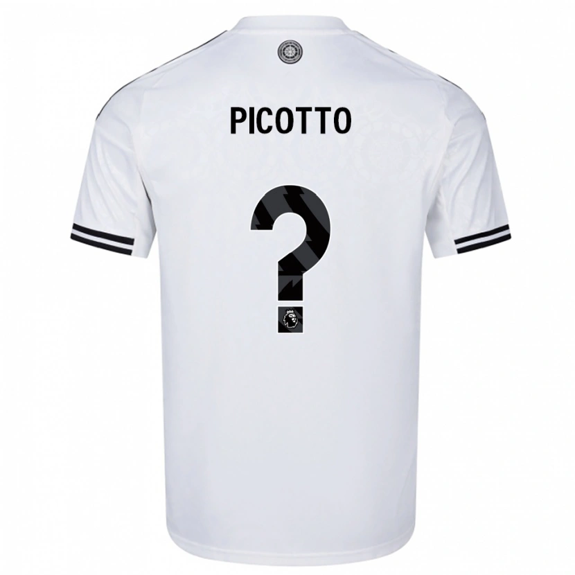 Danxen Hombre Camiseta Luca Picotto #0 Blanco Negro 1ª Equipación 2025/26 La Camisa México