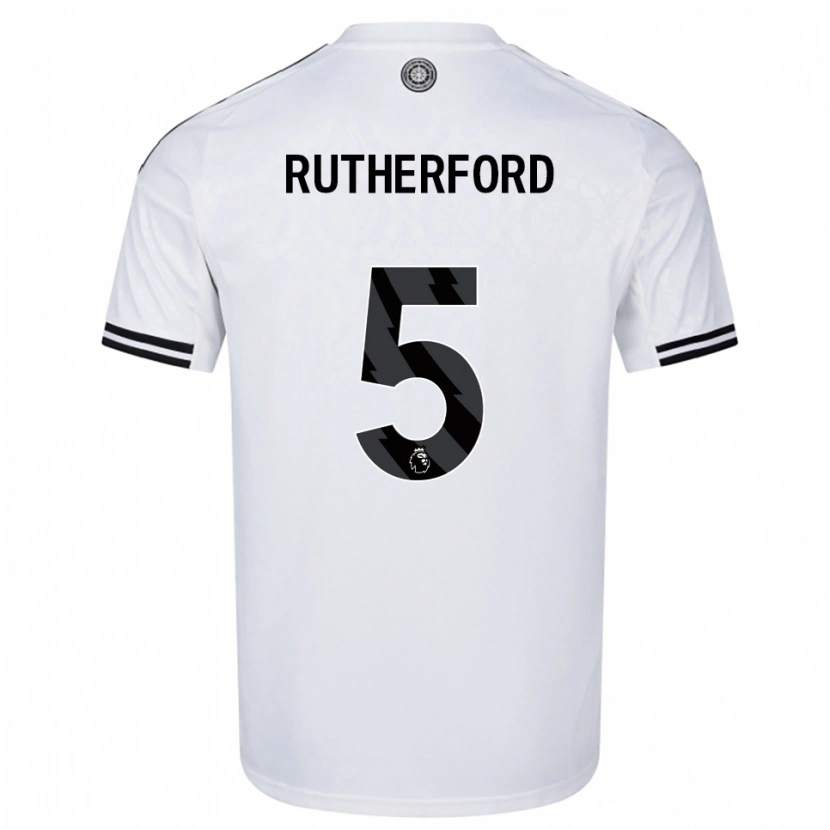 Danxen Hombre Camiseta Leeta Rutherford #5 Blanco Negro 1ª Equipación 2025/26 La Camisa México
