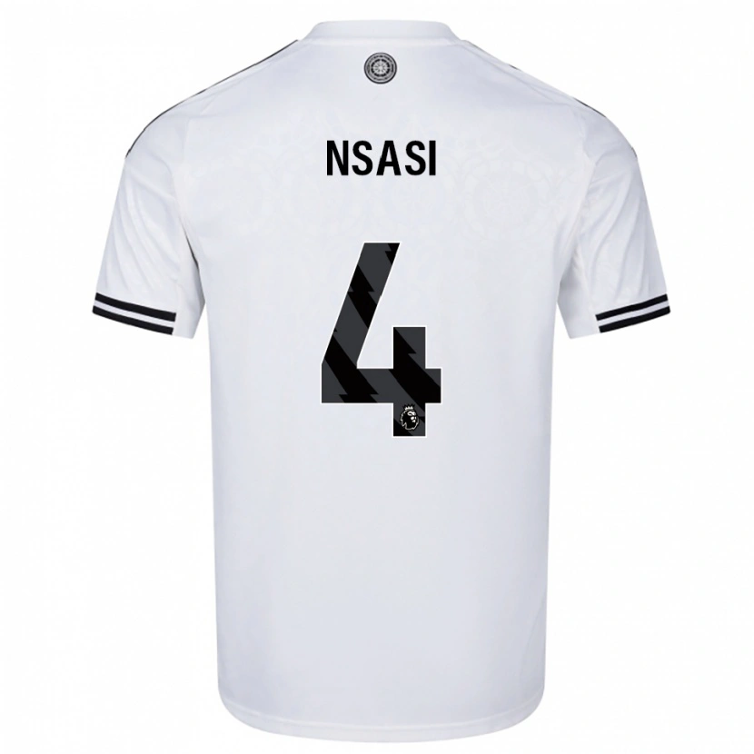 Danxen Hombre Camiseta Eddy Nsasi #4 Blanco Negro 1ª Equipación 2025/26 La Camisa México