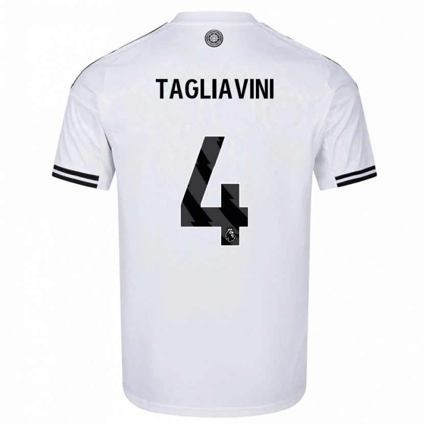 Danxen Hombre Camiseta Ella Tagliavini #4 Blanco Negro 1ª Equipación 2025/26 La Camisa México