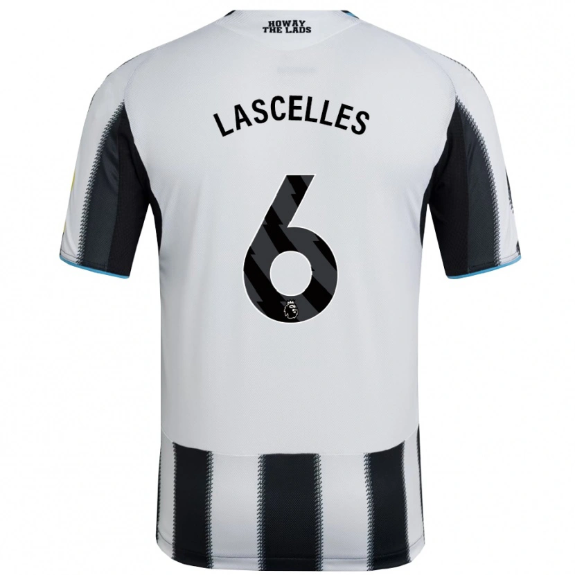 Danxen Hombre Camiseta Jamaal Lascelles #6 Negro Blanco 1ª Equipación 2025/26 La Camisa México